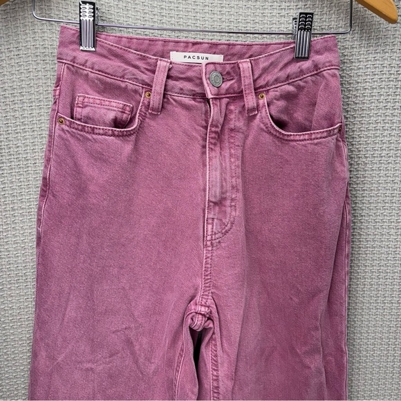 PacSun Womens Jeans Size 23 Pink 90s Boyfriend Hi Rise Relaxed Summer Barbiecore - Picture 2 of 7